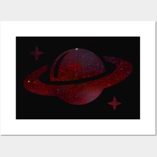 Red Galaxy Saturn Posters and Art